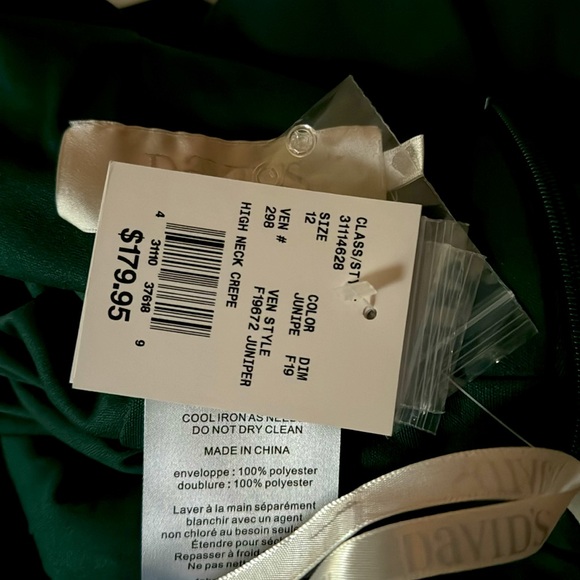 DAVID'S BRIDAL
Crepe Halter Bridesmaid Dress with Beaded Neckline - Picture 8 of 9